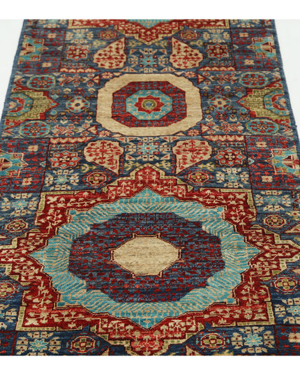 Mamluk 2' 6" X 9' 10" Hand Knotted Wool Rug 2' 6" X 9' 10" (76 X 300) / Blue / Wool