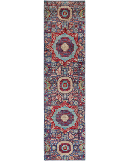 Mamluk 2' 6" X 9' 10" Hand Knotted Wool Rug 2' 6" X 9' 10" (76 X 300) / Blue / Wool