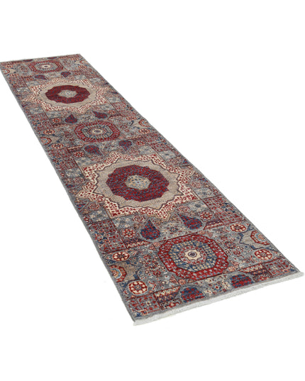 Mamluk 2' 7" X 10' 4" Hand Knotted Wool Rug 2' 7" X 10' 4" (79 X 315) / Grey / Wool