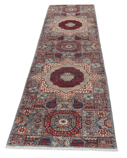 Mamluk 2' 7" X 10' 4" Hand Knotted Wool Rug 2' 7" X 10' 4" (79 X 315) / Grey / Wool