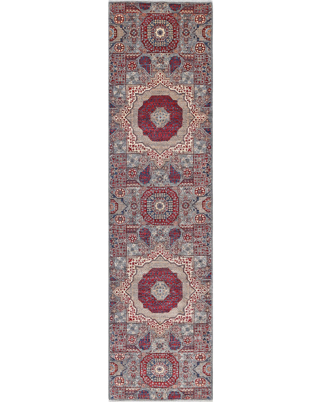 Mamluk 2' 7" X 10' 4" Hand Knotted Wool Rug 2' 7" X 10' 4" (79 X 315) / Grey / Wool
