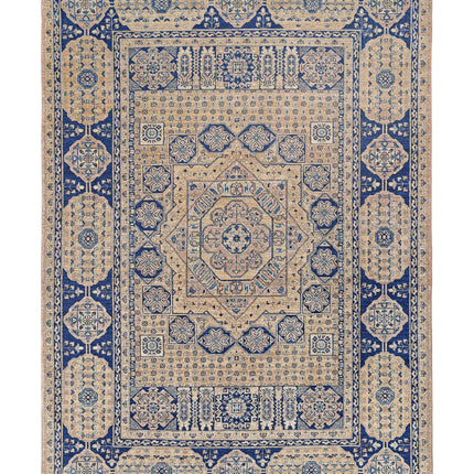 Mamluk 6' 7" X 9' 3" Hand Knotted Wool Rug 6' 7" X 9' 3" (201 X 282) / Tan / Wool