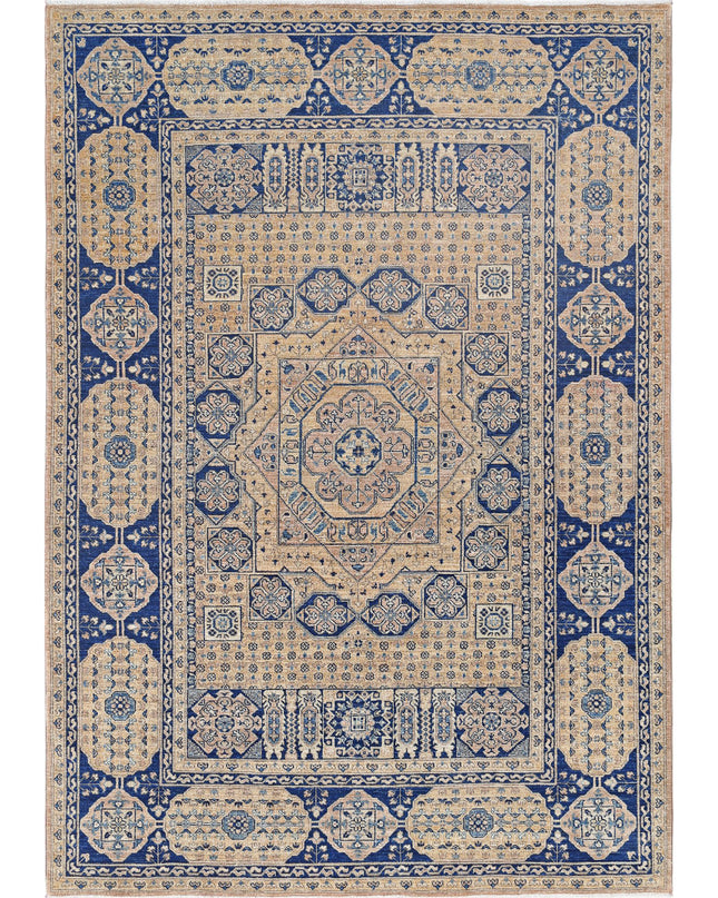 Mamluk 6' 7" X 9' 3" Hand Knotted Wool Rug 6' 7" X 9' 3" (201 X 282) / Tan / Wool