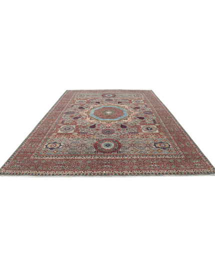 Mamluk 8' 11" X 13' 11" Hand Knotted Wool Rug 8' 11" X 13' 11" (272 X 424) / Grey / Wool