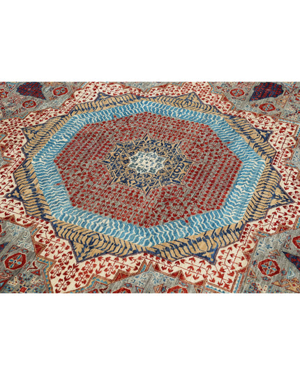 Mamluk 8' 11" X 13' 11" Hand Knotted Wool Rug 8' 11" X 13' 11" (272 X 424) / Grey / Wool