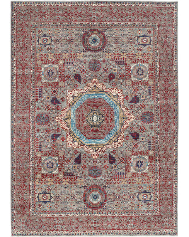 Mamluk 8' 11" X 13' 11" Hand Knotted Wool Rug 8' 11" X 13' 11" (272 X 424) / Grey / Wool