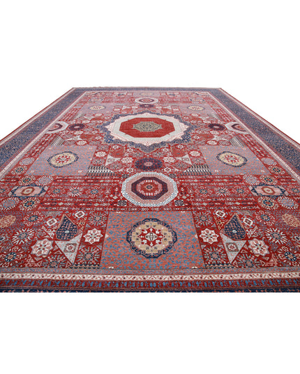 Mamluk 16' 5" X 24' 5" Hand Knotted Wool Rug 16' 5" X 24' 5" (500 X 744) / Red / Wool