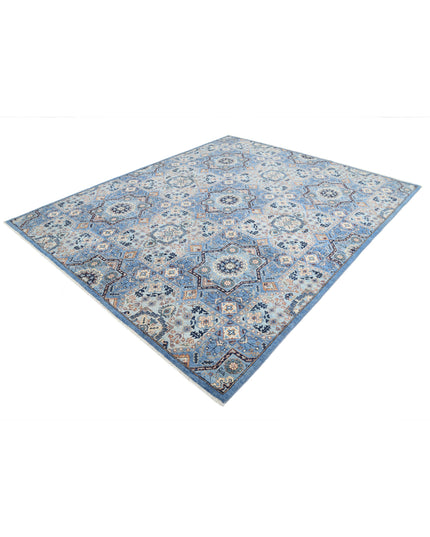Mamluk 8' 0" X 9' 9" Hand Knotted Wool Rug 8' 0" X 9' 9" (244 X 297) / Blue / Wool
