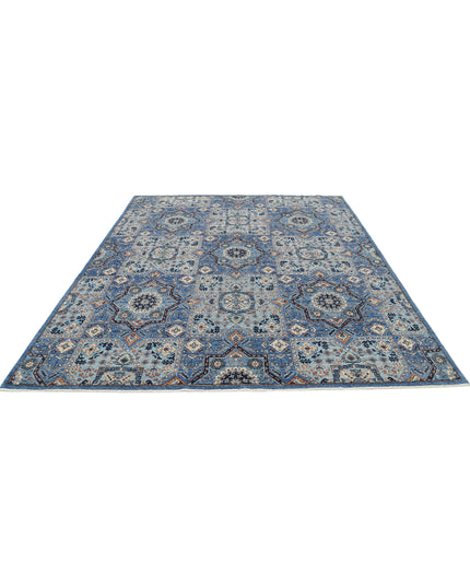 Mamluk 8' 0" X 9' 9" Hand Knotted Wool Rug 8' 0" X 9' 9" (244 X 297) / Blue / Wool