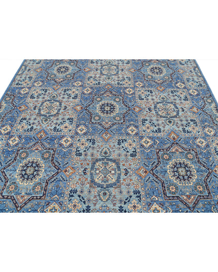 Mamluk 8' 0" X 9' 9" Hand Knotted Wool Rug 8' 0" X 9' 9" (244 X 297) / Blue / Wool