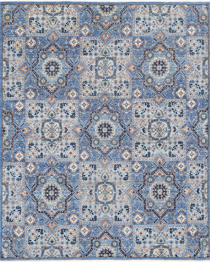 Mamluk 8' 0" X 9' 9" Hand Knotted Wool Rug 8' 0" X 9' 9" (244 X 297) / Blue / Wool