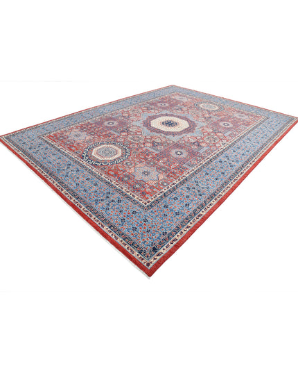 Mamluk 10' 1" X 13' 8" Hand Knotted Wool Rug 10' 1" X 13' 8" (307 X 417) / Red / Wool