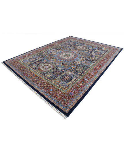 Mamluk 8' 11" X 12' 1" Hand Knotted Wool Rug 8' 11" X 12' 1" (272 X 368) / Blue / Wool