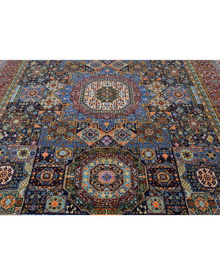 Mamluk 8' 11" X 12' 1" Hand Knotted Wool Rug 8' 11" X 12' 1" (272 X 368) / Blue / Wool