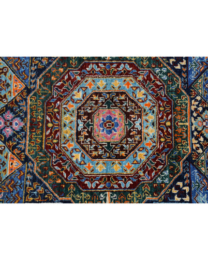 Mamluk 8' 11" X 12' 1" Hand Knotted Wool Rug 8' 11" X 12' 1" (272 X 368) / Blue / Wool