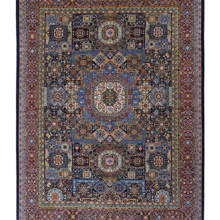 Mamluk 8' 11" X 12' 1" Hand Knotted Wool Rug 8' 11" X 12' 1" (272 X 368) / Blue / Wool