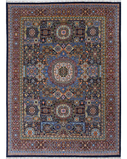 Mamluk 8' 11" X 12' 1" Hand Knotted Wool Rug 8' 11" X 12' 1" (272 X 368) / Blue / Wool