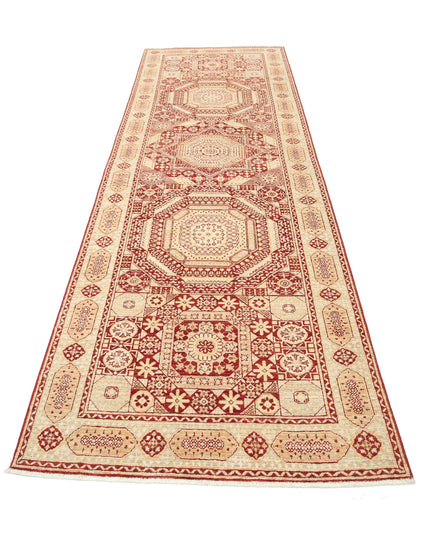 Mamluk 3' 7" X 11' 3" Hand Knotted Wool Rug 3' 7" X 11' 3" (109 X 343) / Red / Wool