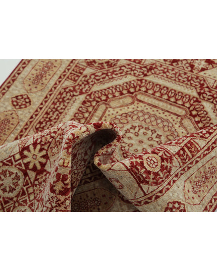 Mamluk 3' 7" X 11' 3" Hand Knotted Wool Rug 3' 7" X 11' 3" (109 X 343) / Red / Wool