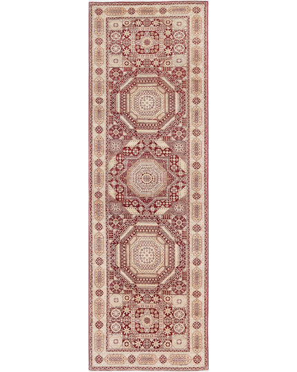 Mamluk 3' 7" X 11' 3" Hand Knotted Wool Rug 3' 7" X 11' 3" (109 X 343) / Red / Wool