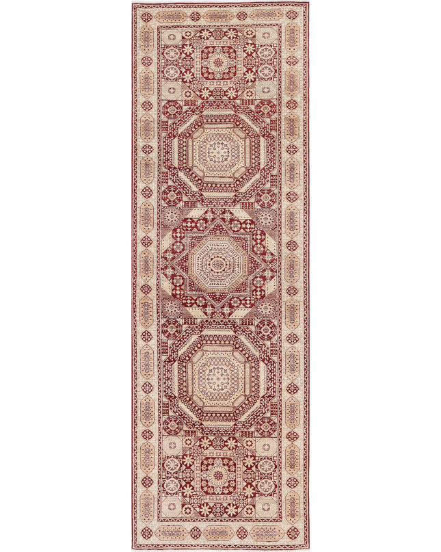 Mamluk 3' 7" X 11' 3" Hand Knotted Wool Rug 3' 7" X 11' 3" (109 X 343) / Red / Wool