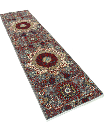 Mamluk 2' 7" X 9' 9" Hand Knotted Wool Rug 2' 7" X 9' 9" (79 X 297) / Grey / Wool