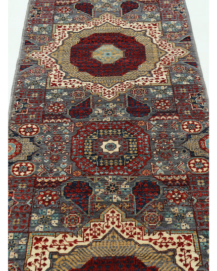 Mamluk 2' 7" X 9' 9" Hand Knotted Wool Rug 2' 7" X 9' 9" (79 X 297) / Grey / Wool