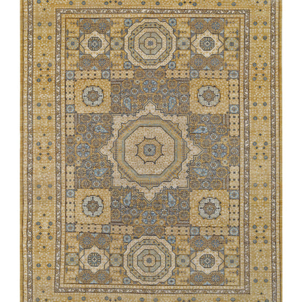 Mamluk 7' 10" X 10' 10" Hand Knotted Wool Rug 7' 10" X 10' 10" (239 X 330) / Gold / Wool