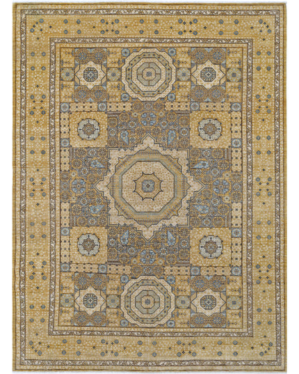 Mamluk 7' 10" X 10' 10" Hand Knotted Wool Rug 7' 10" X 10' 10" (239 X 330) / Gold / Wool