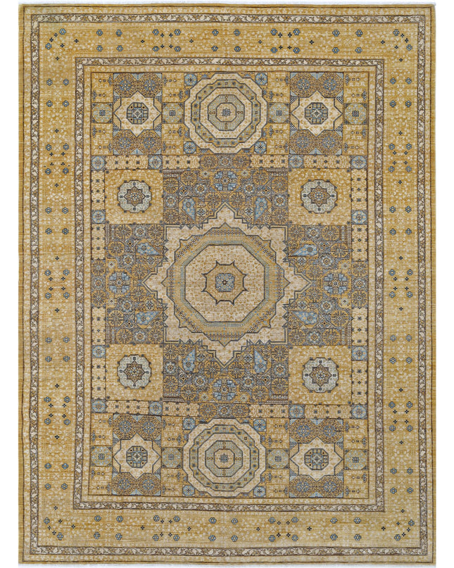 Mamluk 7' 10" X 10' 10" Hand Knotted Wool Rug 7' 10" X 10' 10" (239 X 330) / Gold / Wool