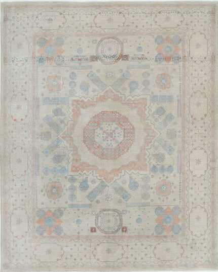 Mamluk 7' 11" X 9' 9" Hand Knotted Wool Rug 7' 11" X 9' 9" (241 X 297) / Ivory / Wool