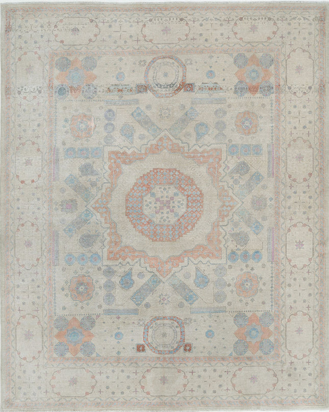 Mamluk 7' 11" X 9' 9" Hand Knotted Wool Rug 7' 11" X 9' 9" (241 X 297) / Ivory / Wool