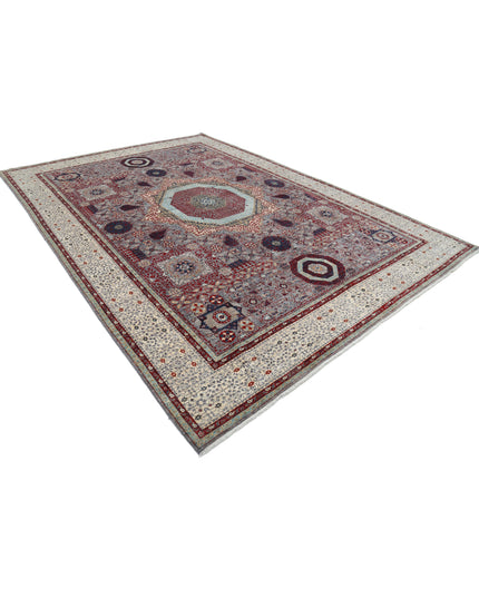 Mamluk 8' 9" X 12' 3" Hand Knotted Wool Rug 8' 9" X 12' 3" (267 X 373) / Grey / Wool