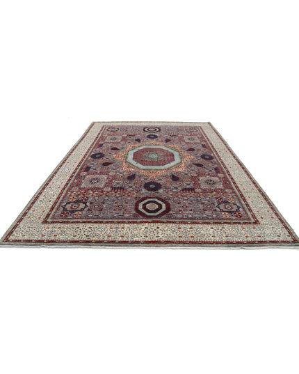 Mamluk 8' 9" X 12' 3" Hand Knotted Wool Rug 8' 9" X 12' 3" (267 X 373) / Grey / Wool