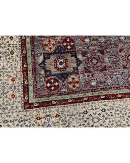 Mamluk 8' 9" X 12' 3" Hand Knotted Wool Rug 8' 9" X 12' 3" (267 X 373) / Grey / Wool