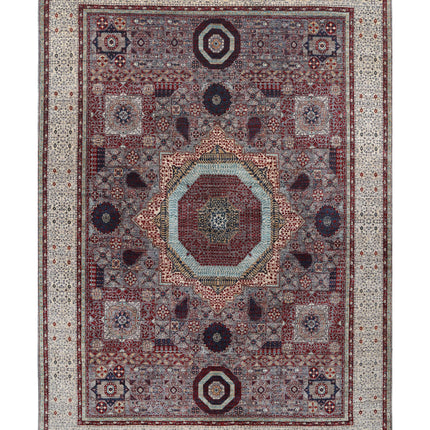 Mamluk 8' 9" X 12' 3" Hand Knotted Wool Rug 8' 9" X 12' 3" (267 X 373) / Grey / Wool