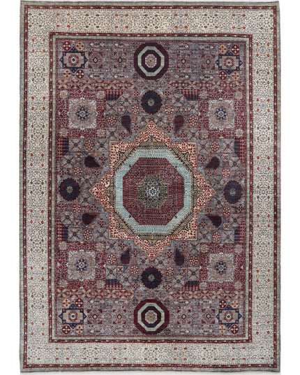 Mamluk 8' 9" X 12' 3" Hand Knotted Wool Rug 8' 9" X 12' 3" (267 X 373) / Grey / Wool