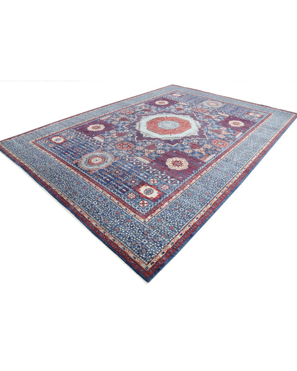 Mamluk 9' 11" X 13' 11" Hand Knotted Wool Rug 9' 11" X 13' 11" (302 X 424) / Blue / Wool