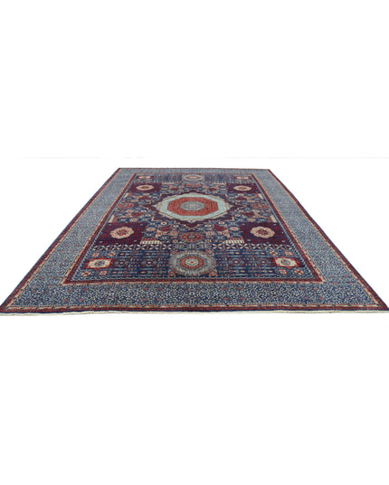 Mamluk 9' 11" X 13' 11" Hand Knotted Wool Rug 9' 11" X 13' 11" (302 X 424) / Blue / Wool
