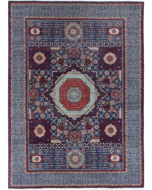 Mamluk 9' 11" X 13' 11" Hand Knotted Wool Rug 9' 11" X 13' 11" (302 X 424) / Blue / Wool