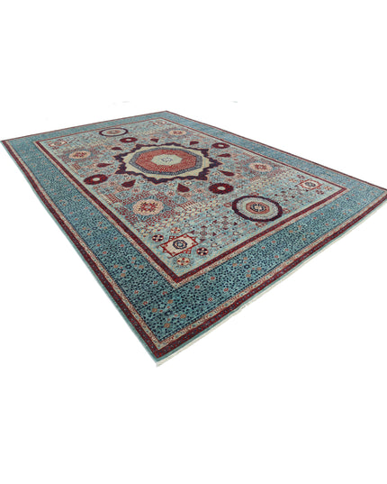 Mamluk 9' 11" X 14' 1" Hand Knotted Wool Rug 9' 11" X 14' 1" (302 X 429) / Green / Wool