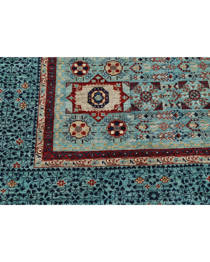 Mamluk 9' 11" X 14' 1" Hand Knotted Wool Rug 9' 11" X 14' 1" (302 X 429) / Green / Wool