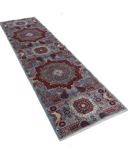 Mamluk 2' 7" X 9' 9" Hand Knotted Wool Rug 2' 7" X 9' 9" (79 X 297) / Blue / Wool