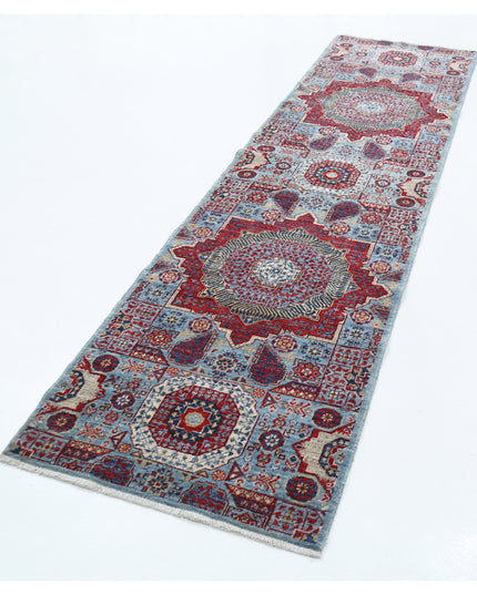 Mamluk 2' 7" X 9' 9" Hand Knotted Wool Rug 2' 7" X 9' 9" (79 X 297) / Blue / Wool