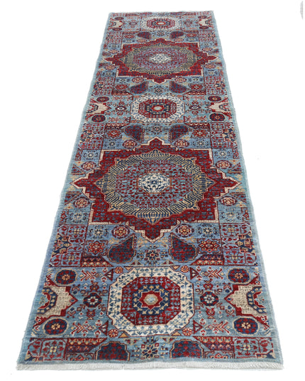 Mamluk 2' 7" X 9' 9" Hand Knotted Wool Rug 2' 7" X 9' 9" (79 X 297) / Blue / Wool