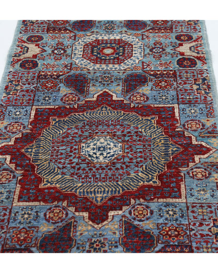 Mamluk 2' 7" X 9' 9" Hand Knotted Wool Rug 2' 7" X 9' 9" (79 X 297) / Blue / Wool