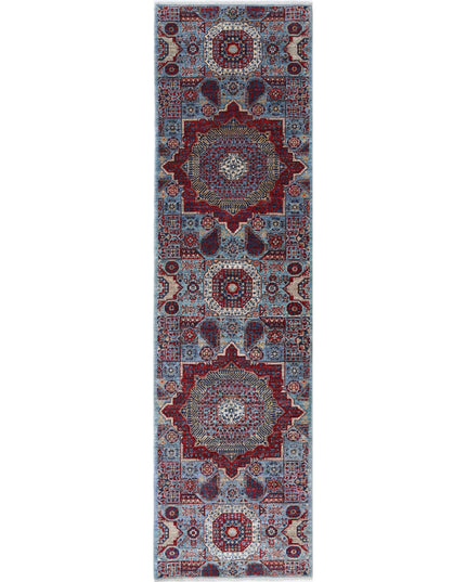 Mamluk 2' 7" X 9' 9" Hand Knotted Wool Rug 2' 7" X 9' 9" (79 X 297) / Blue / Wool
