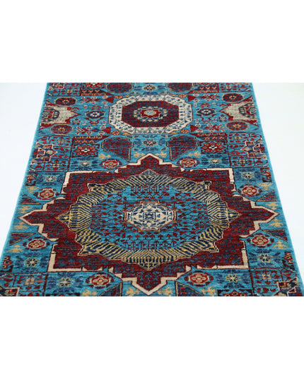 Mamluk 2' 9" X 9' 8" Hand Knotted Wool Rug 2' 9" X 9' 8" (84 X 295) / Teal / Wool