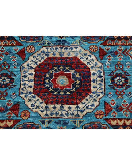 Mamluk 2' 9" X 9' 8" Hand Knotted Wool Rug 2' 9" X 9' 8" (84 X 295) / Teal / Wool