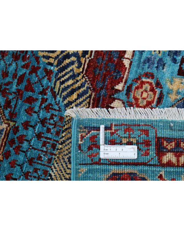 Mamluk 2' 9" X 9' 8" Hand Knotted Wool Rug 2' 9" X 9' 8" (84 X 295) / Teal / Wool